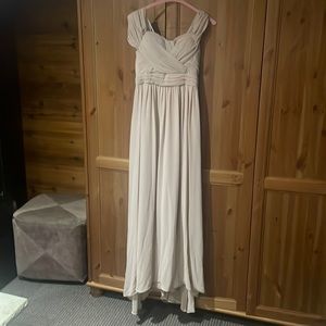 Off the shoulder Birdie Grey Bridesmaid Dress